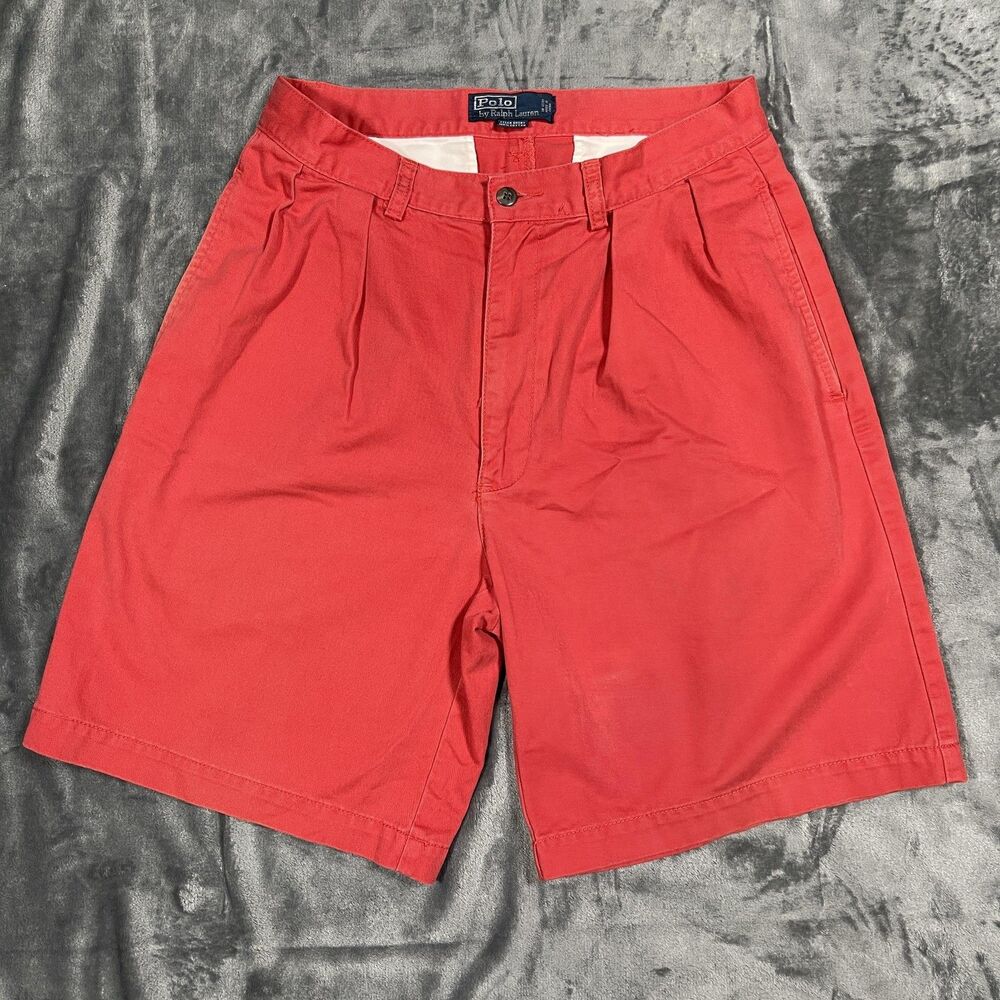 Polo By Ralph Lauren Tyler Shorts Mens 31 Red Classic Chino Cotton Casual